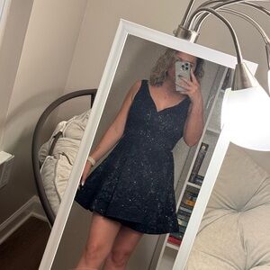 B Darlin Sparkling Black Mini Dress